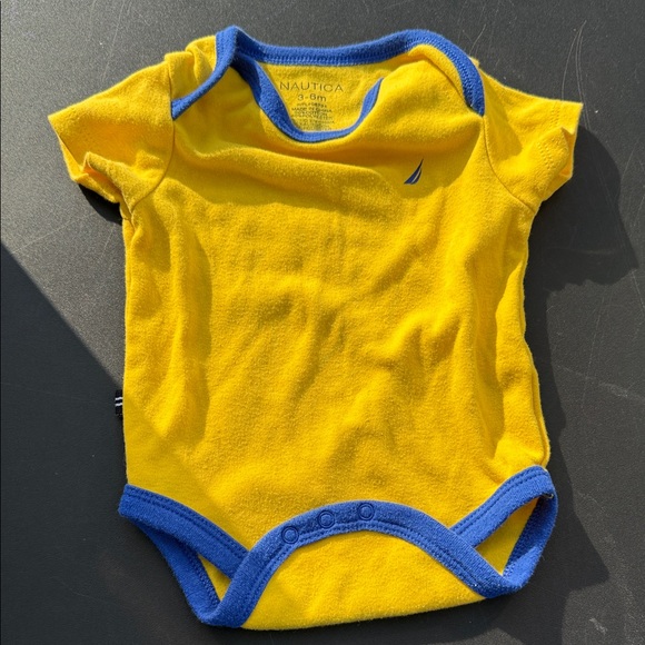 Nautica Bright Yellow and Blue Baby Bodysuit - Picture 1 of 1
